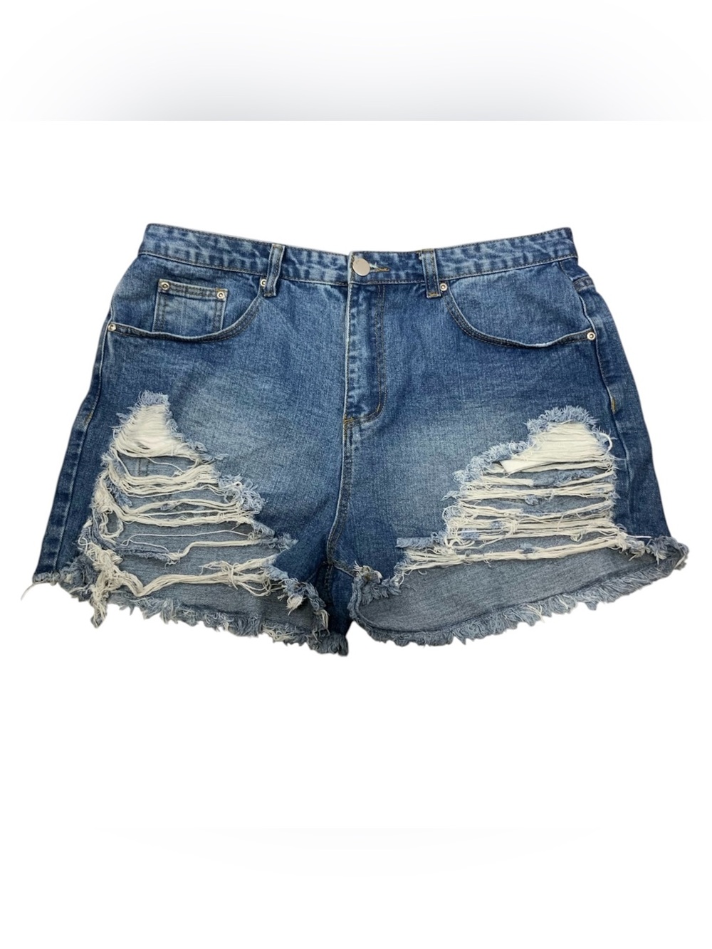 PrettyLittleThing Distressed Denim Shorts